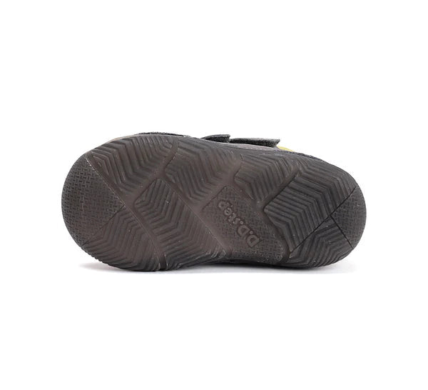 D.D.Step ghete baieti imblanite cu talpa fluorescenta 20-25 Dark Grey cu crocodil si pesti
