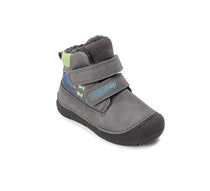 D.D.Step ghete baieti imblanite cu talpa fluorescenta 20-25 Dark Grey cu crocodil si pesti