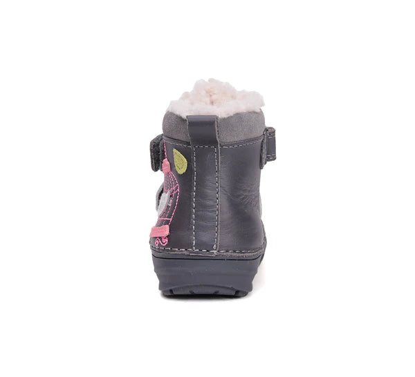 D.D.Step ghete fete imblanite 26-31 Dark Grey cu pasare in colivie