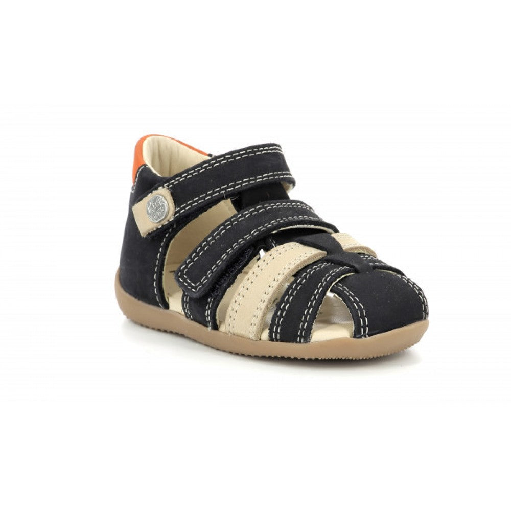 KicKers sandale baieti 18-25 BIPOD Marine Beige Orange Imagine principală a produsului