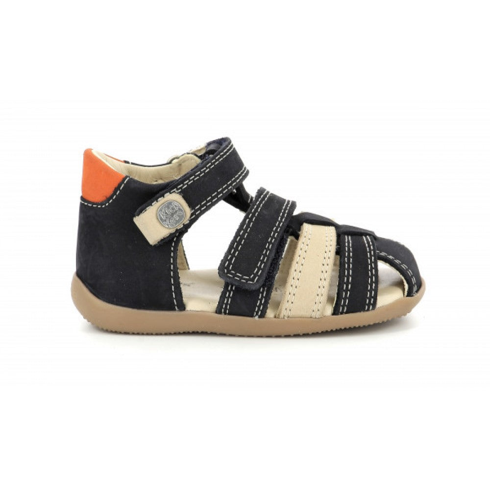 KicKers sandale baieti 18-25 BIPOD Marine Beige Orange Imagine secundară a produsului