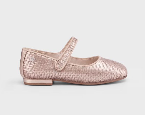 Mayoral balerini fete cu paiete 26-28 Rose Gold