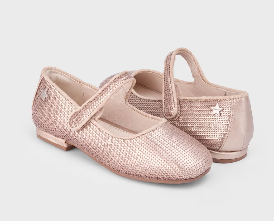 Mayoral balerini fete cu paiete 31-32 Rose Gold
