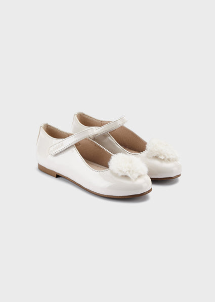 Mayoral balerini fetite cu pom pom 19-25, Off-white
