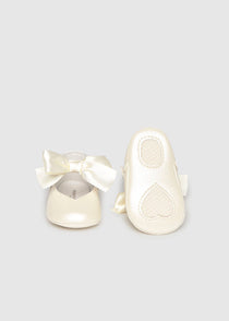 Mayoral botosei fete elegante cu fundita 0-12 luni Off-white