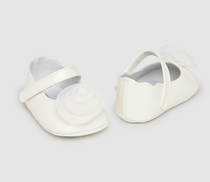 Mayoral botosei fete tip balerini cu floare aplicata15-18 Off-white