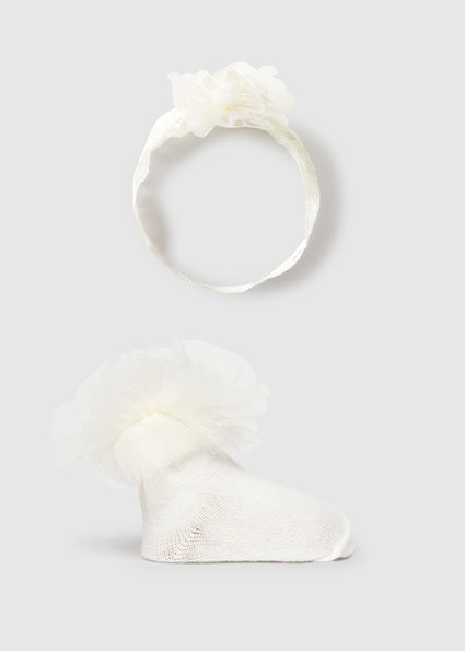 Mayoral set fete sosete cu bentita 0-18 luni Off-white Imagine principală a produsului