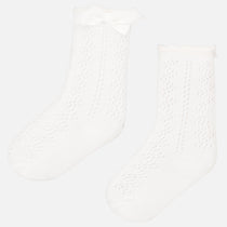 Mayoral sosete fete cu fundita pentru 0-12 luni, Off-white 01
