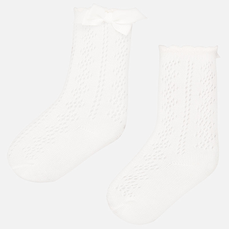 Mayoral sosete fete cu fundita pentru 0-12 luni, Off-white 01