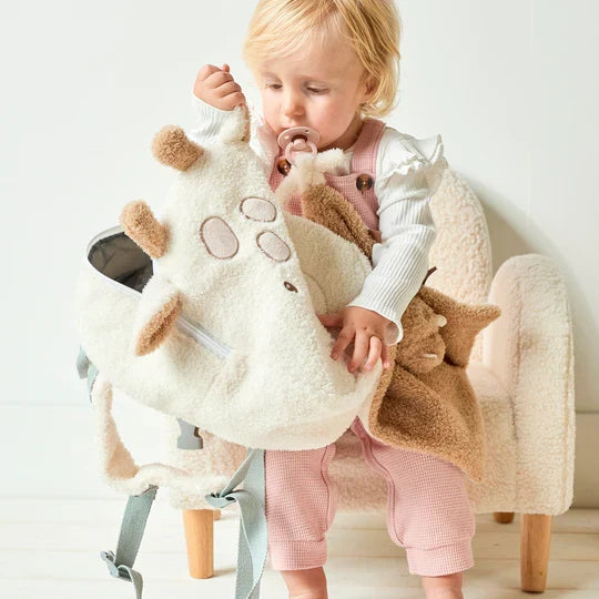 Nattou rucsac copii mici 12m+ Teddy Girafa Ecru
