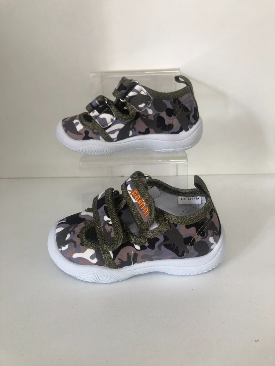 Padini tenisi baieti decupati 26-31 Khaki camuflaj