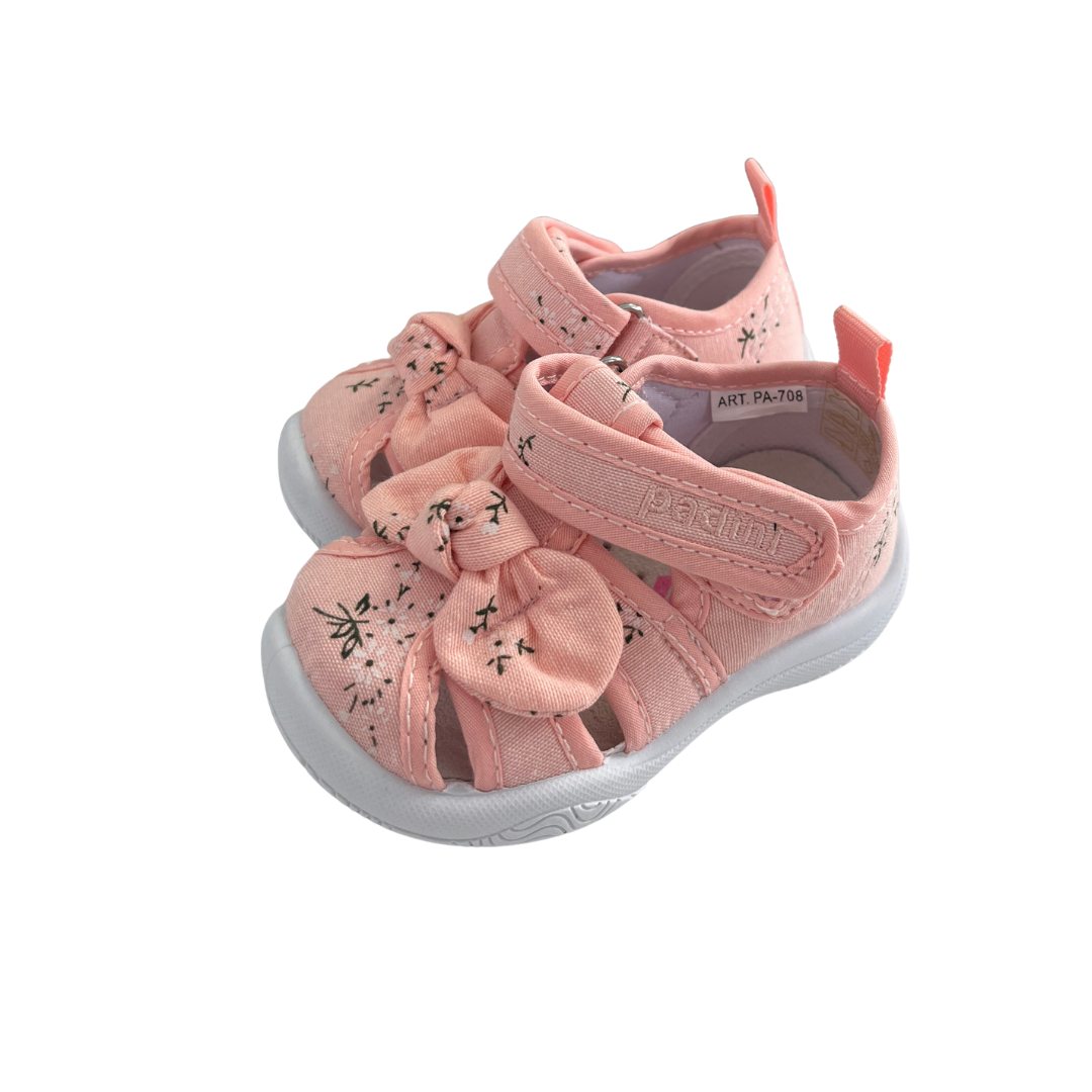 Padini tenisi fete decupati 19-24 Pink cu fundita si floricele Imagine principală a produsului