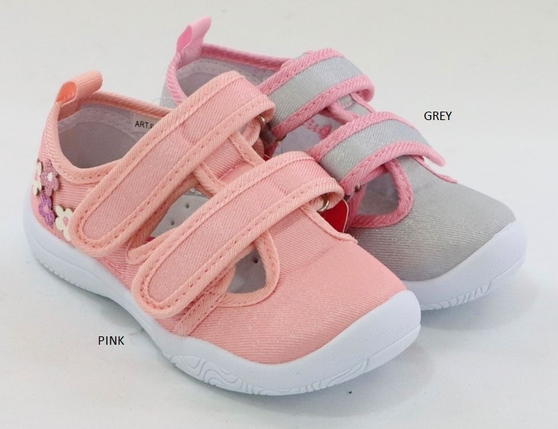 Padini tenisi fete decupati 25-30 Grey cu floricele Imagine principală a produsului