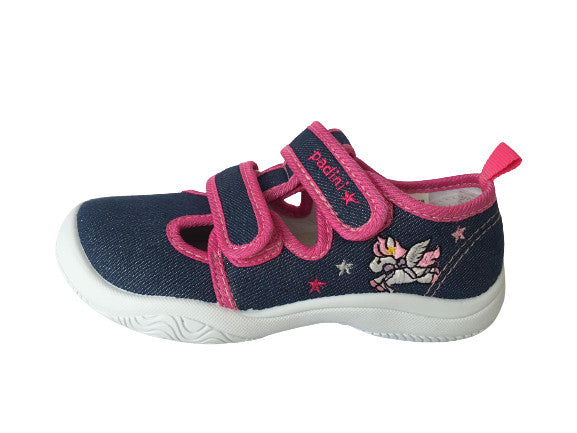 Padini tenisi fete decupati 26-31 Navy cu unicorn