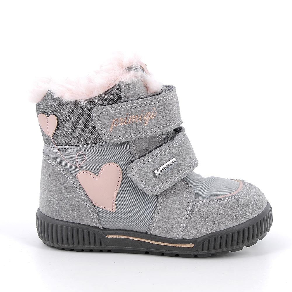 Primigi ghete fete imblanite GORE-TEX 19-25 Techno Grigio cu inimioara