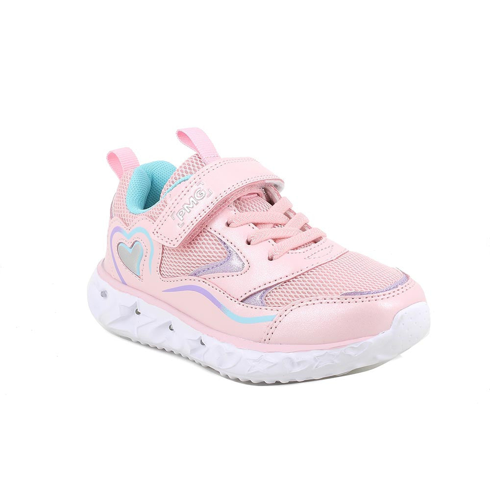 Primigi pantofi fete sport cu LED 27-32 Rosa e turchese cu inimioara