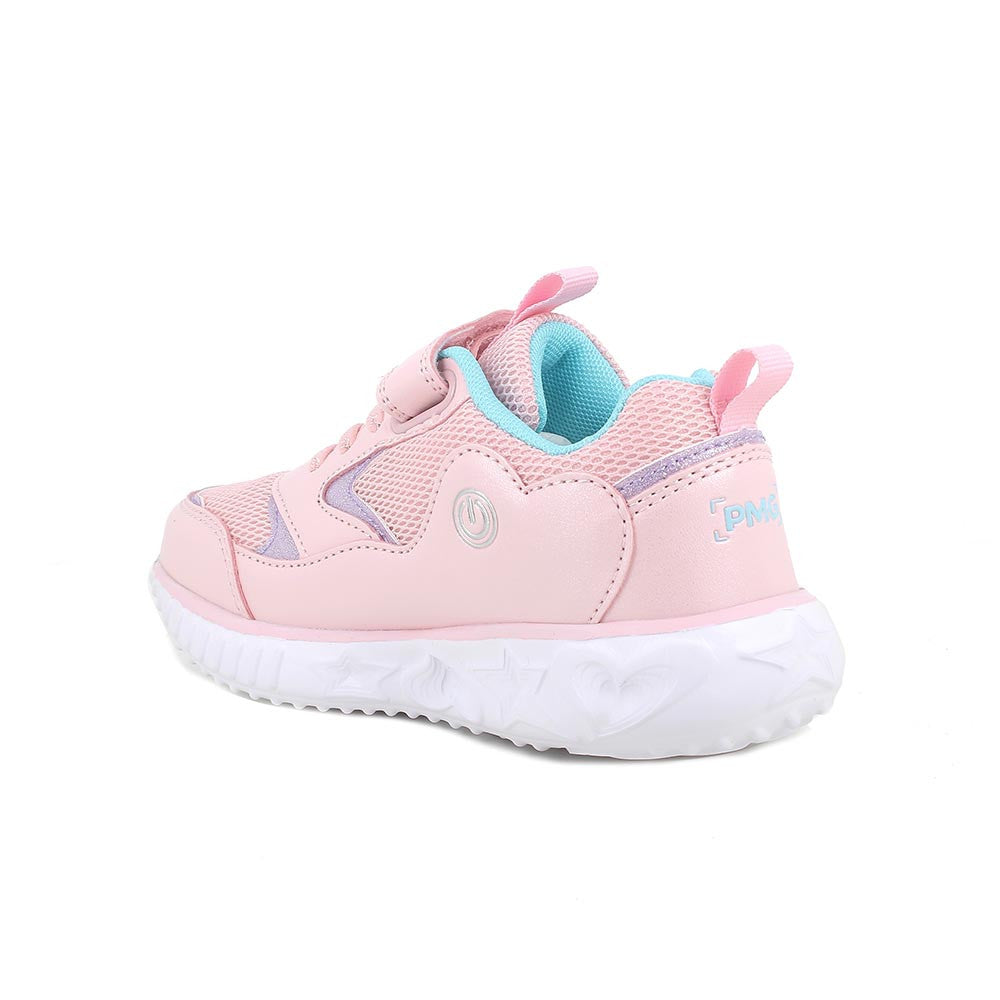 Primigi pantofi fete sport cu LED 27-32 Rosa e turchese cu inimioara