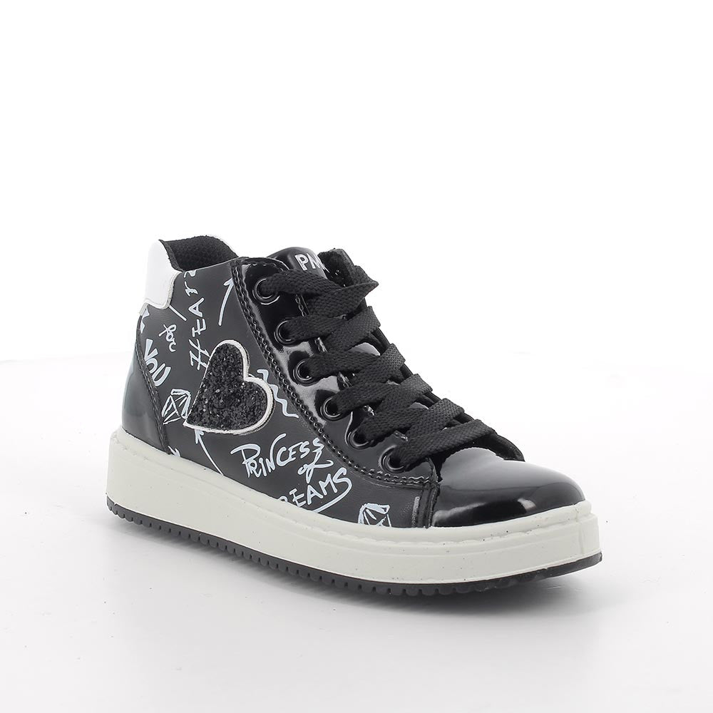 Primigi pantofi sport fete cu siret si fermoar 27-30 S.Nappa/S.Vern Nero