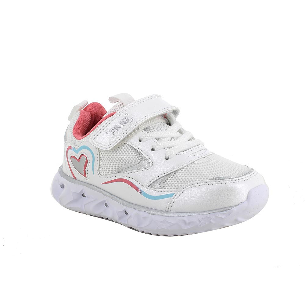 Primigi pantofi fete sport cu LED 27-32 Bianco e rosa cu inimioara Imagine principală a produsului