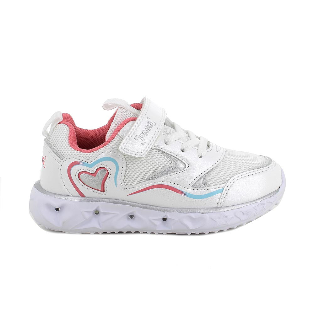 Primigi pantofi fete sport cu LED 27-32 Bianco e rosa cu inimioara Imagine secundară a produsului