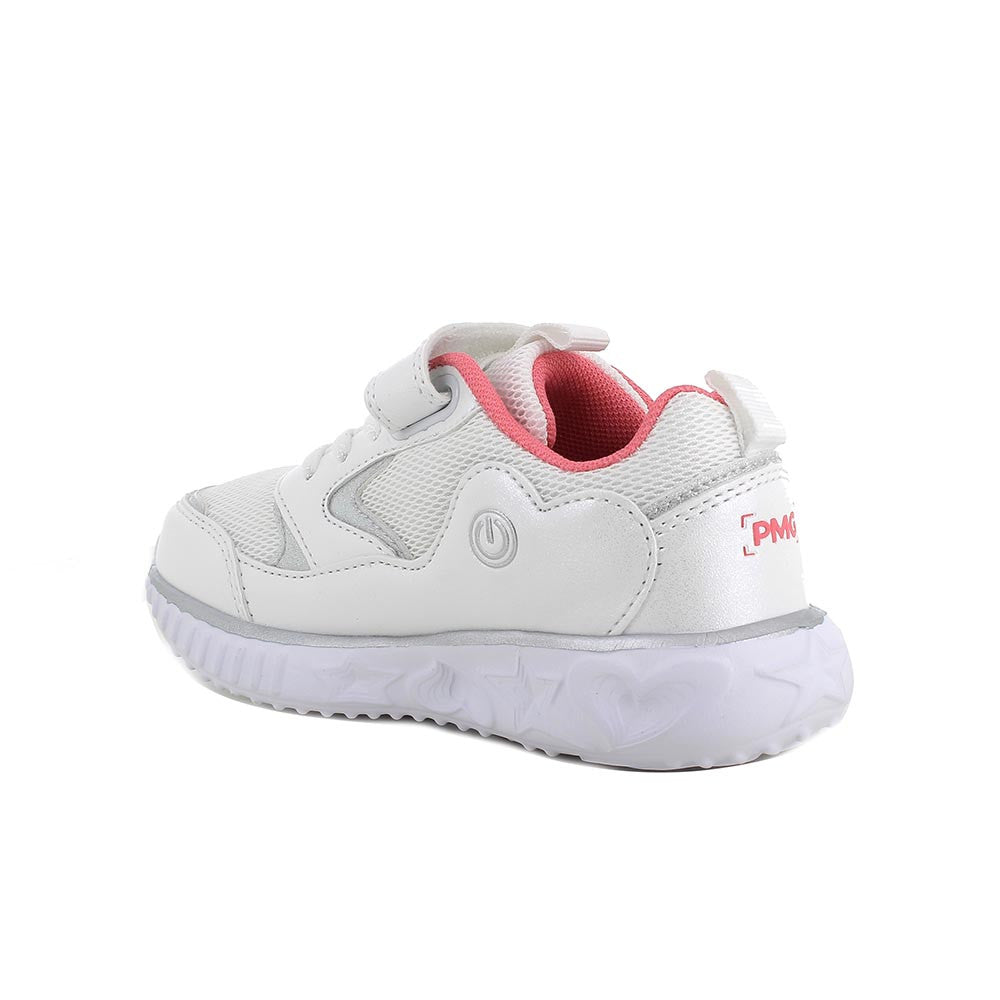 Primigi pantofi fete sport cu LED 27-32 Bianco e rosa cu inimioara