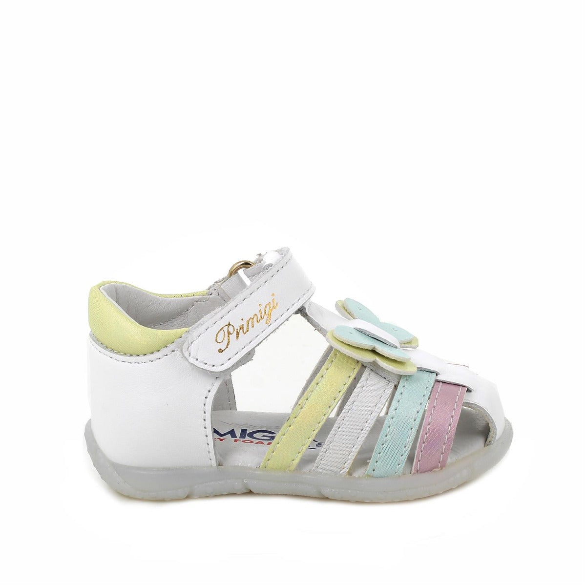 Primigi sandale fetite 18-24 White-Aquamarine-Pink cu fluturas