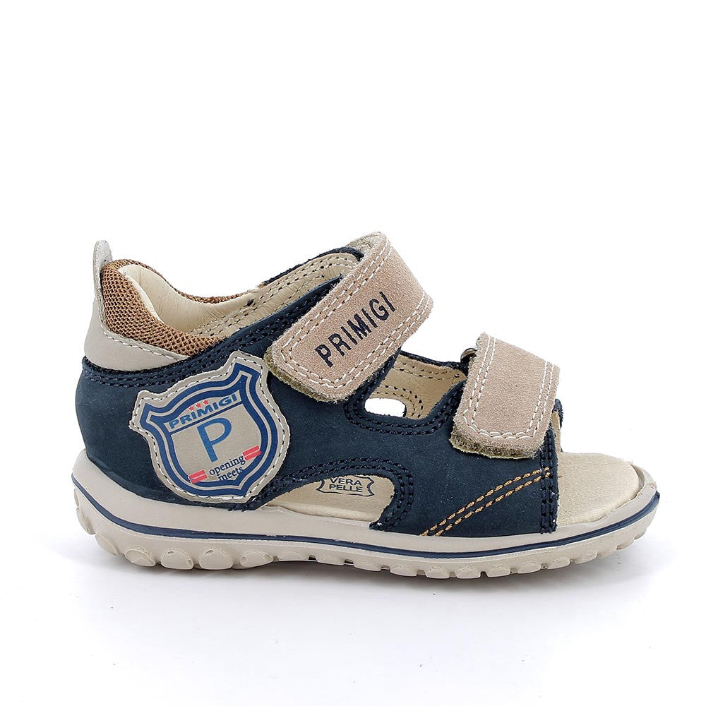 Primigi sandale baieti piele Primii Pasi 18-25 Blu e beige Imagine secundară a produsului