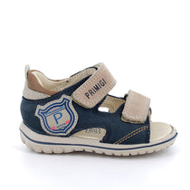 Primigi sandale baieti piele Primii Pasi 18-25 Blu e beige
