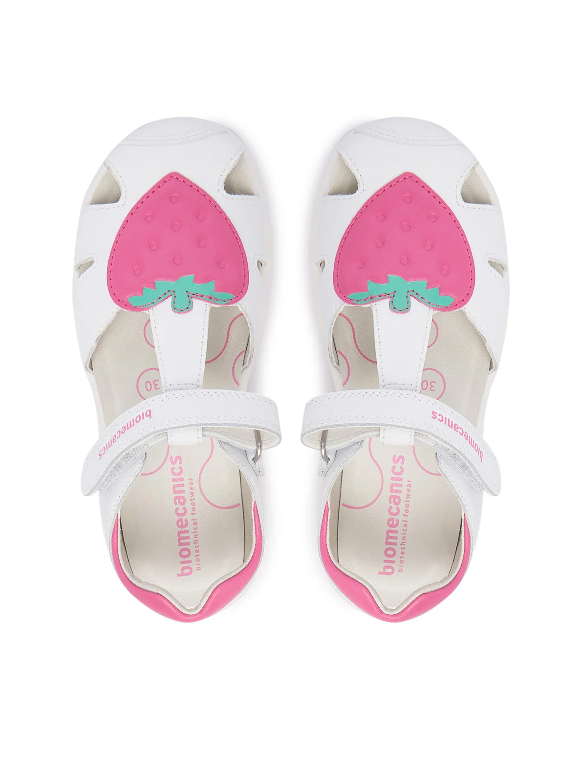 Biomecanics sandale fete Fresa 25-32 Napa Blanco cu capsuna