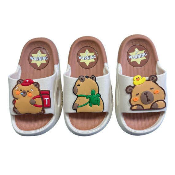 Super Cool papuci copii 24-29 Beige cu ursulet - 1 perechte