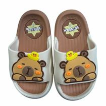 Super Cool papuci copii 24-29 Beige cu ursulet - 1 perechte