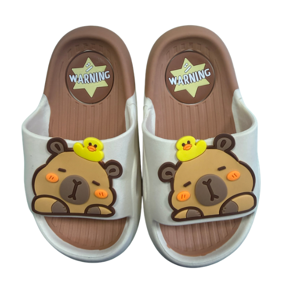 Super Cool papuci copii 24-29 Beige cu ursulet - 1 perechte