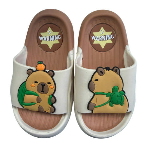 Super Cool papuci copii 24-29 Beige cu ursulet - 1 perechte