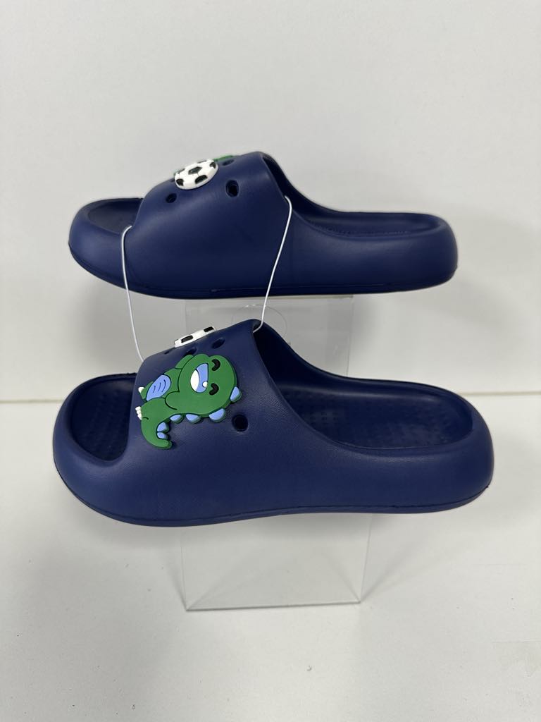 Super Cool papuci baieti 24-35, Dark blue cu dino si minge Imagine principală a produsului