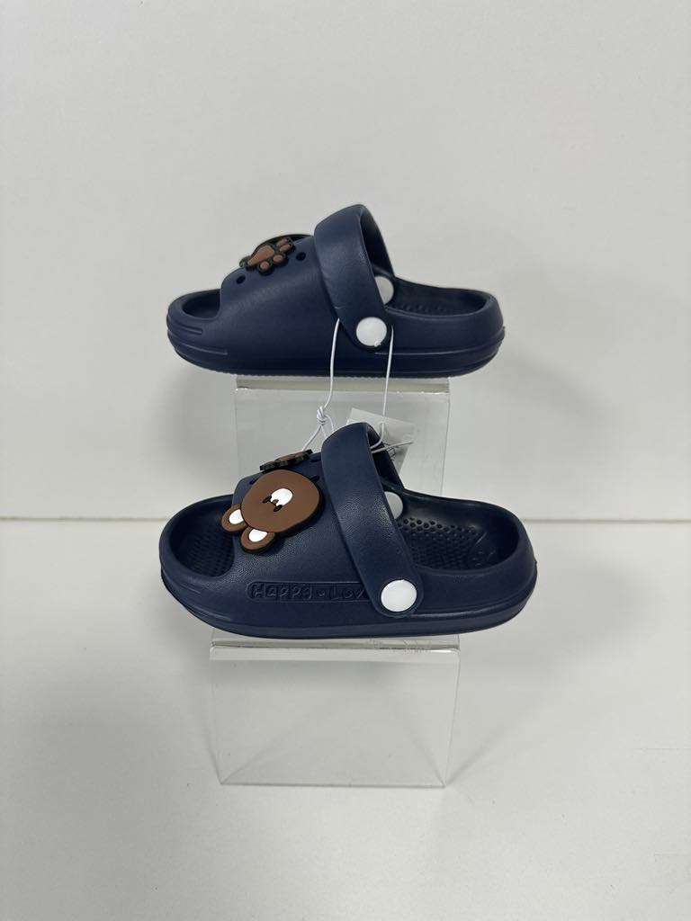 Super Cool papuci baieti 24-35, Dark blue cu ursulet Imagine principală a produsului