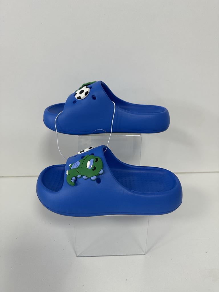 Super Cool papuci baieti 24-35, Light blue cu dino si minge