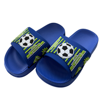 Super Cool papuci baieti 24-35 Royal Blue cu fotbal