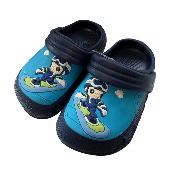 Super Cool papuci baieti tip saboti 19-23 Navy cu baiat pe surf Imagine principală a produsului