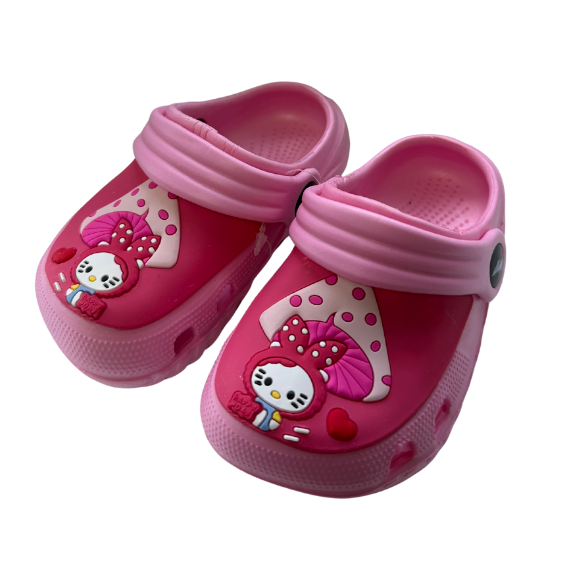 Super Cool papuci fete tip saboti 19-23 Fuxia cu ciuperca si iepuras