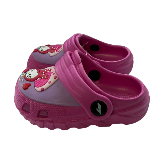 Super Cool papuci fete tip saboti 19-23 Pink cu ciuperca si iepuras