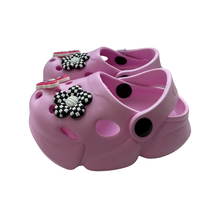 Super Cool papuci fete tip saboti 20-25 Pink cu fluturas si floare