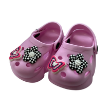 Super Cool papuci fete tip saboti 20-25 Pink cu fluturas si floare