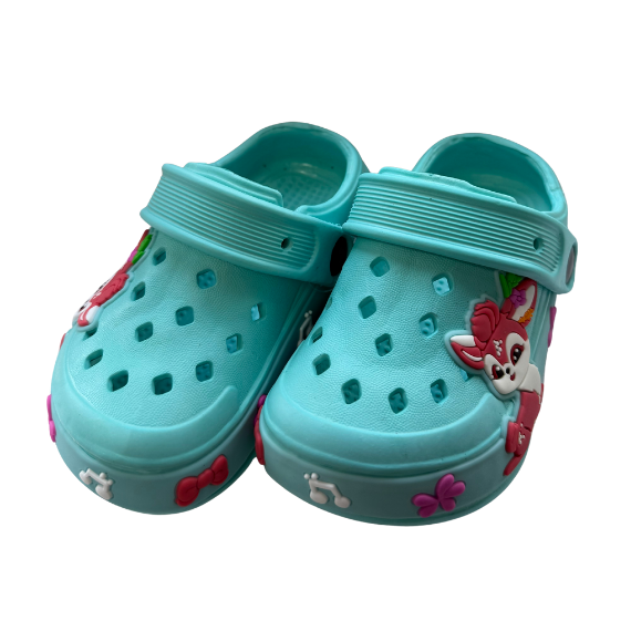 Super Cool papuci fete tip saboti 24-35 Aqua cu vulpita Imagine principală a produsului