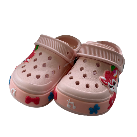 Super Cool papuci fete tip saboti 24-35 Gold Pink cu vulpita
