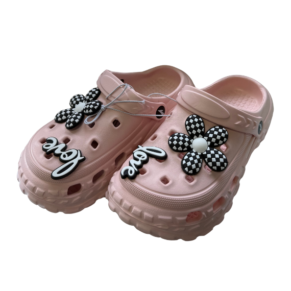 Super Cool papuci fete tip saboti 30-35, Light Pink Love