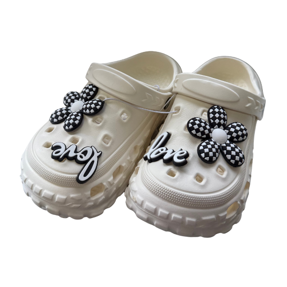 Super Cool papuci fete tip saboti 30-35, Milky White Love
