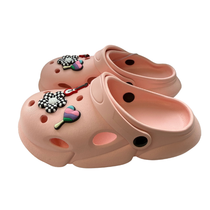 Super Cool papuci fete tip saboti 30-35 Pink cu inimioar, floare, chitara