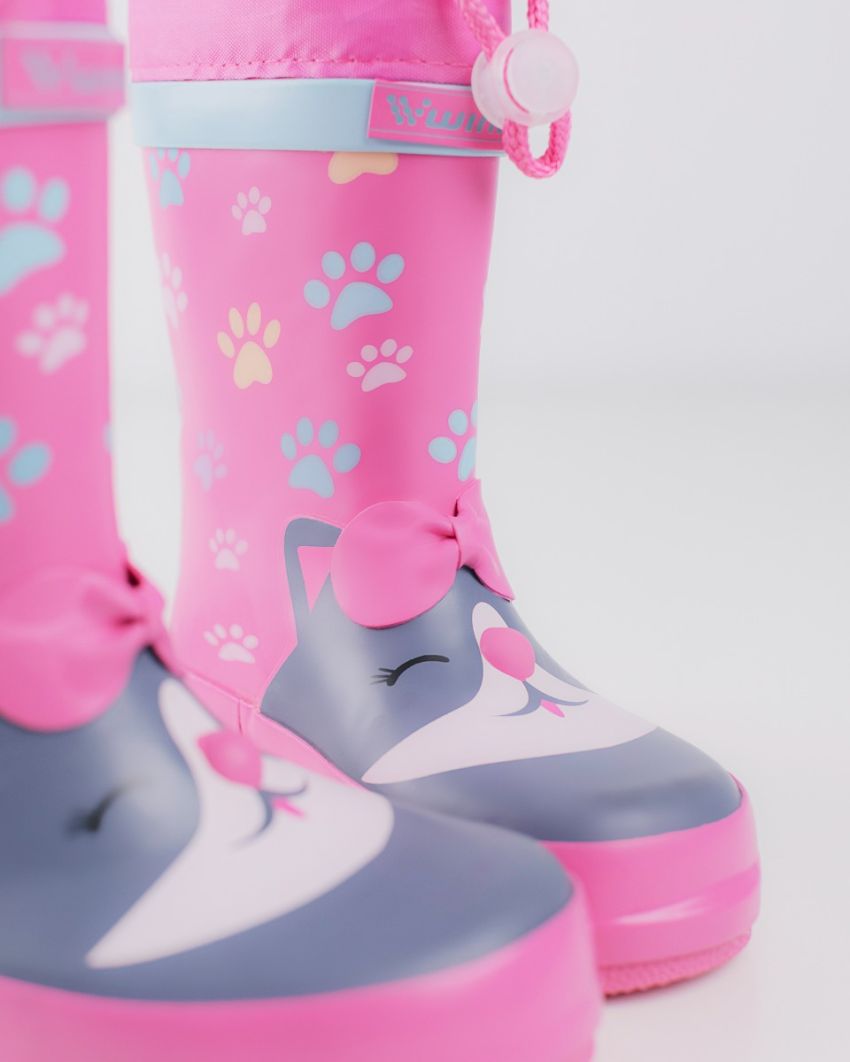 Wink cizme fete de cauciuc 22-27 Fuxia Paws 