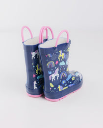 Wink cizme fete de cauciuc 22-27 Navy&Pink Rainbow 
