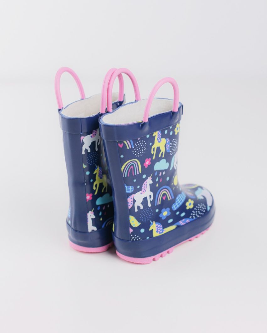 Wink cizme fete de cauciuc 22-27 Navy&Pink Rainbow 